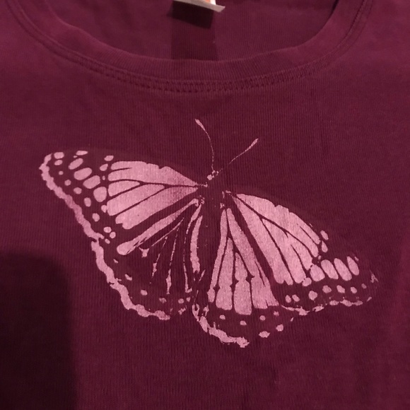 Lucy cotton butterfly t-shirt. Magenta. Size M. - Picture 2 of 2